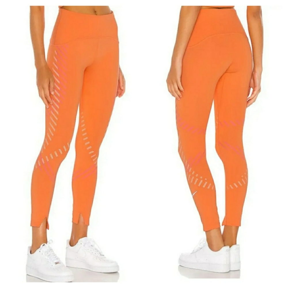 Nike NWOT Speed 7/8 Runway GX Tight Orange Leggings Small Activewear Running